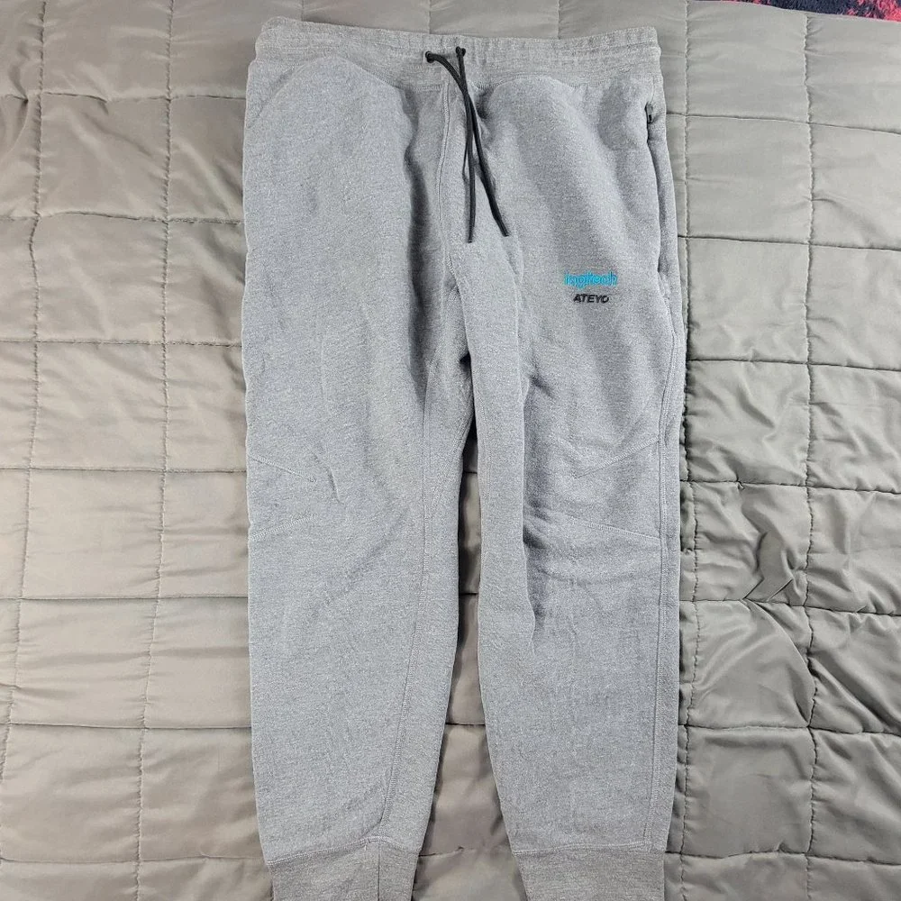 Ateyo Tech Sitters Mens XL Gray Gaming Sweatpants Logitech Gamer Competitions